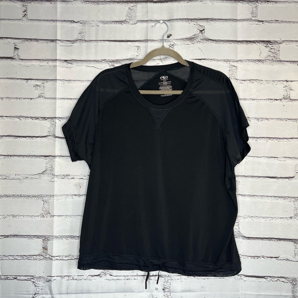 Athletic Works Black Boxy Short Sleeve Tee Athleisure Fitted SZ M Athletic Y2K